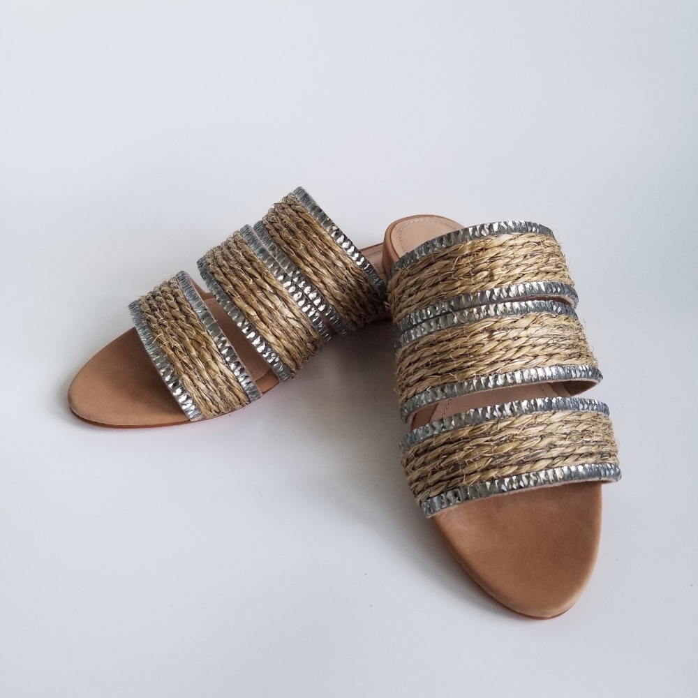 Schutz Belloni Embellished Leather Sandals Sz 5.5